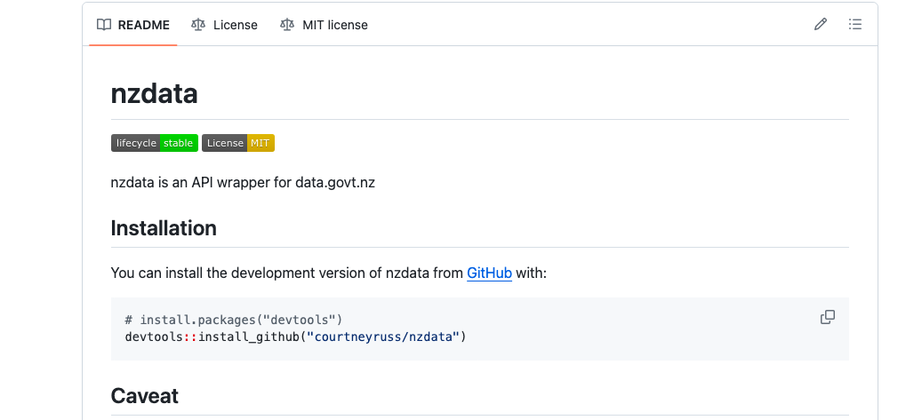 nzdata R Package